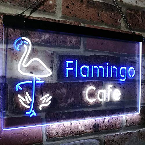 Flamingo Café Dual LED Neon Light Sign